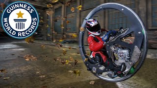 Fastest monowheel motorcycle  Guinness World Records [upl. by Nhguavaj981]