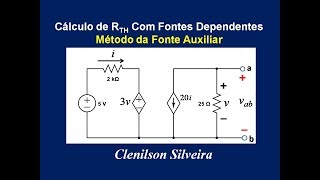 Cálculo de Resistência Equivalente de Thévenin com Fontes Dependentes  Método da Fonte Auxiliar [upl. by Aital]