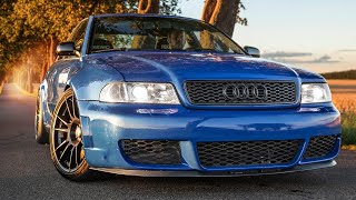 INSANE 700HP900NM AUDI S4 B5 WIDEBODY  An RS4 B5 Sedan that never was Beautiful project [upl. by Inalaeham]