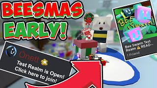 HOW TO JOIN THE TEST REALM IN 2024 🧑‍🎄 PLAY BEESMAS EARLY 🐝 Bee Swarm Simulator Roblox [upl. by Einohpets]