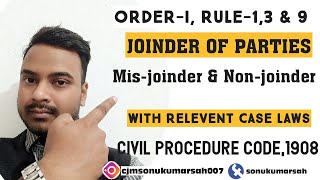 Joinder of partiesmisjoinder amp nonjoinder of parties [upl. by Chatterjee]