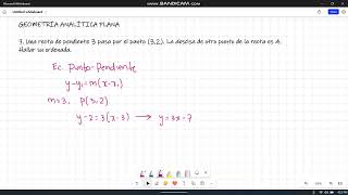 7 Una recta de pendiente 3 pasa por el punto 32 La abscisa de otro punto de la recta es 4 [upl. by Ham]