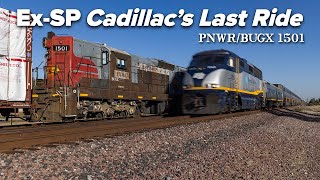 ExSP SD7s Last Ride  PNWRBUGX 1501 at Figarden Siding  92723 [upl. by Eittel121]