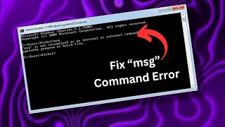 Use quotmsgquot Command On Any Windows Version  Fix quotmsgquot Command Error [upl. by Ynttirb67]