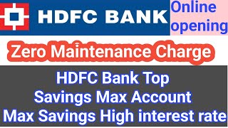 HDFC Bank MAX saving account with Zero Balance facility  Saving account Benefits [upl. by Noslen]