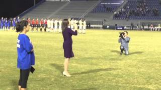 Meteorologist Performs National Anthem UCSB Mens Soccer [upl. by Fronniah297]