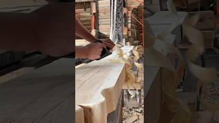 Woodshavings flying 🪵 Torbjørn working on fresh pine for log farmhouse woodworking shorts [upl. by Otit896]