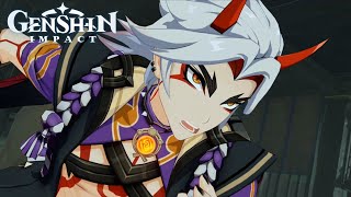 Arataki Itto Story Quest Walkthrough Gameplay Japanese Dub  Genshin Impact [upl. by Pufahl]