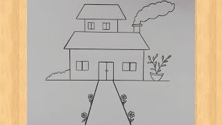 House Drawing  Ghar🏠 Drawing💞😍  My Home Art😘😘 [upl. by Moises]