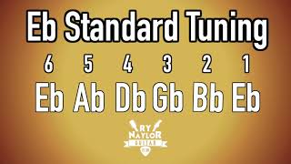 E Flat Standard Tuning Guitar Notes  Guitar Tuner Half Step Down SRV guitar tuning Slash Hendrix [upl. by Desmond]