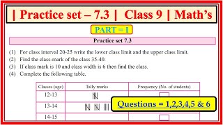 Practice set 73 class 9 maths part 1  Chapter 7 Statistics Maharashtra state board class9th [upl. by Riatsila357]