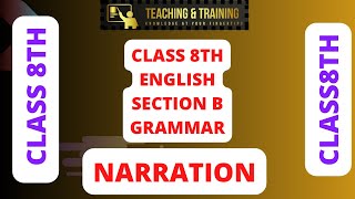 Class 8th English Grammar  Narration  important questions 2024  jkbose [upl. by Daus457]