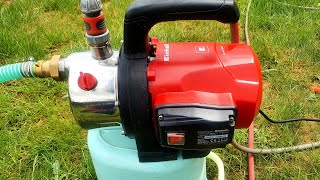 Einhell Gartenpumpe GCGP 1046 N 1050 W 4600 Testen Wie siehet mann wenn Gartenpumpe wasser zieht [upl. by Annaek999]