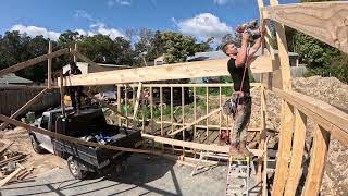 Framing A Garage Roof  Carpentry Australia [upl. by Eenert664]