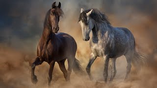 Horse Video with Peaceful Relaxing Ambient Background Music [upl. by Adanar486]