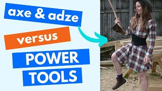 Axe amp Adze vs Power Tools cutting timber frame joists [upl. by Llebyram667]