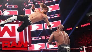 Styles Reigns amp Rollins vs Lashley McIntyre amp Corbin Raw April 15 2019 [upl. by Ellimac]