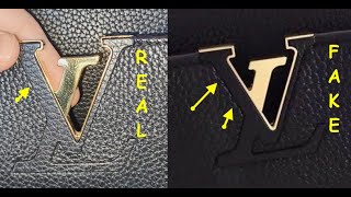 Louis Vuitton Capucines bag real vs fake How to spot fake Louis Vuitton bags and purses [upl. by Ecirahc]