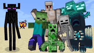 Titan Enderman Ender Colossus vs All Titan mobs in Minecraft  Minecraft Mob Battle [upl. by Shanda72]