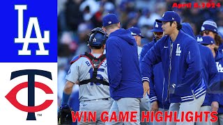 Minnesota Twins Vs Los Angeles Dodgers FULL GAME April 8 2024 MLB Season Highlights 2024 [upl. by Silvio235]