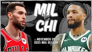 Milwaukee Bucks vs Chicago Bulls Full Game Highlights  Nov 20  2025 NBA Season [upl. by Osyth]