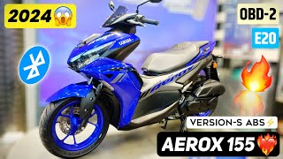 2024 New Yamaha Aerox 155 Version S Abs Smart Key E20 Model Detailed Review❤️‍🔥 Racing Blue 🤩🔥 [upl. by Vaclava822]