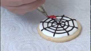 Cómo hacer galletas con una Tela de Araña para Halloween [upl. by Raina84]