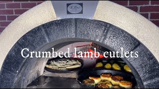 Cooking Crumbed Lamb Cutlets in an Elite Wood Fired Pizza Oven [upl. by Donaldson]