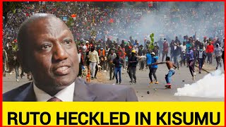 Moment of shame Ruto heckled and chased in KISUMU today by angry residents over his boring lies [upl. by Onitrof]