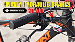 NEW HYDRAULIC BRAKES IN FAT TYRE FAT BIKE CYCLE  SHIMANO MT 200  UPGRADING MY FAT BIKE CYCLE [upl. by Kcire208]