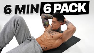 6 Minute 6 Pack ABS Workout You Can Do Anywhere No Rest [upl. by Ojytteb]