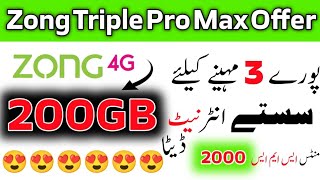 Zong Triple Pro Max Offer  Zong Internet Packages  Zong 3 Monthly Internet Offer 2024 😮 [upl. by Ahsiuqal]