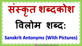 संस्कृत  विलोम शब्द । कक्षा 678910 के महत्वपूर्ण विलोम शब्द । vilom shabd। Antonyms in Sanskrit [upl. by Agustin779]