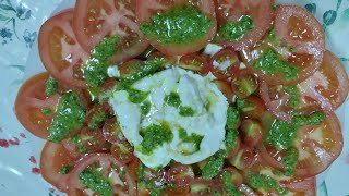 BURRATA CON 🍅 TOMATE ensalada salad saludable viralvideo [upl. by Areht]