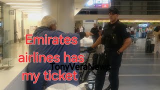 Homeless man telling police Emirates Airlines has his ticket and passport [upl. by Noied]