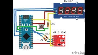 Portable Altimeter using Arduino and pressure sensor MPL3115A2 [upl. by Griseldis]