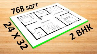 800 square foot home  800 square feet home design  24 x 32 home design  plan no 24 [upl. by Barmen]