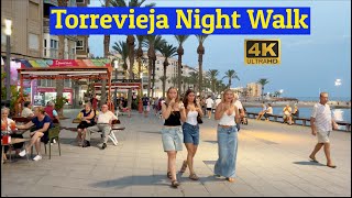 Torrevieja Costa Blanca Spain Nighttime Walking Tour Heading to the Promenade October 2023 4K [upl. by Hakaber]