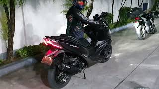 Kymco Xciting 400i 2022 with Akrapovic 570mm full system exhaust sound check [upl. by Adnaluoy382]