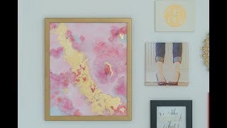 How ToDIY Abstract Painting with Acrylics and Gold Leaf [upl. by Bigot]