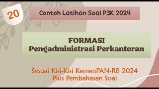 Soal Kompetensi Teknis PPPK Jabatan Pengadministrasi Perkantoran Sesuai Kisikisi Barupppk [upl. by Coulter]