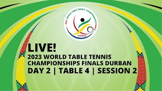 LIVE  T4  Day 2  World Table Tennis Championships Finals Durban 2023  Session 2 [upl. by Knorring192]