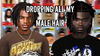 MALE HAIR YOU NEED IN GAME DROPPING ALL MY MALE HAIR CC [upl. by Graybill]