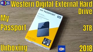 WD My Passport 3TB External Hard Drive Unboxing  60fps [upl. by Shedd]