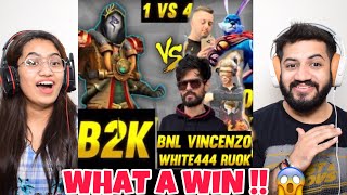 B2K VS RUOK WHITE444 VINCENZO BNL 🔥 1 VS 4 🔥  Unexpected Ending Reaction [upl. by Nnayt191]