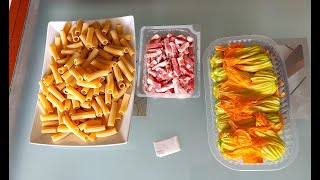 Pasta con FIORI di ZUCCA e PANCETTA CROCCANTE  Sfiziosaaaaaaa [upl. by Stace]