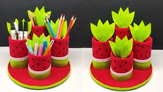 DIY  Pencil Holder Ideas From Plastic Bottles  Plastic Bottle Craft  Kerajinan Tempat Pensil [upl. by Luttrell]