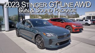 New Ascot Green 2023 KIA Stinger GTLine w Sun amp Sound Package at Parkside Kia [upl. by Pol201]