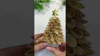 🎄DIY CHRISTMAS TREES FROM PISTACHIO SHELLS AND A TOILET PAPER ROLL🎄 [upl. by Ahtoelc]