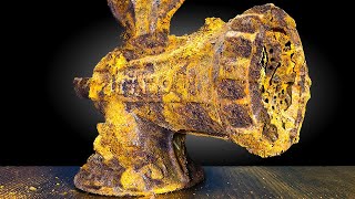 100 Years Underground Rusty Antique MEAT GRINDER Restoration [upl. by Refinej836]